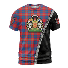 Personalized Clan Galloway Red Tartan Shirt with Scotland Coat of Arms & Custom Name NR71