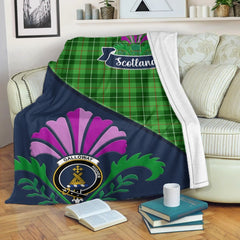 Clan Galloway Tartan Crest Premium Blanket Thistle Style QJ99 Clan Galloway Tartan Today