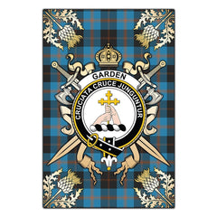 Clan Garden Tartan Crest Black Garden Flag - Gold Thistle HZ48 Garden Tartan (Clan Garden) Tartan Today