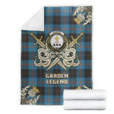 Clan Garden Tartan Gold Courage Symbol Blanket TR84 Garden Tartan (Clan Garden) Tartan Today