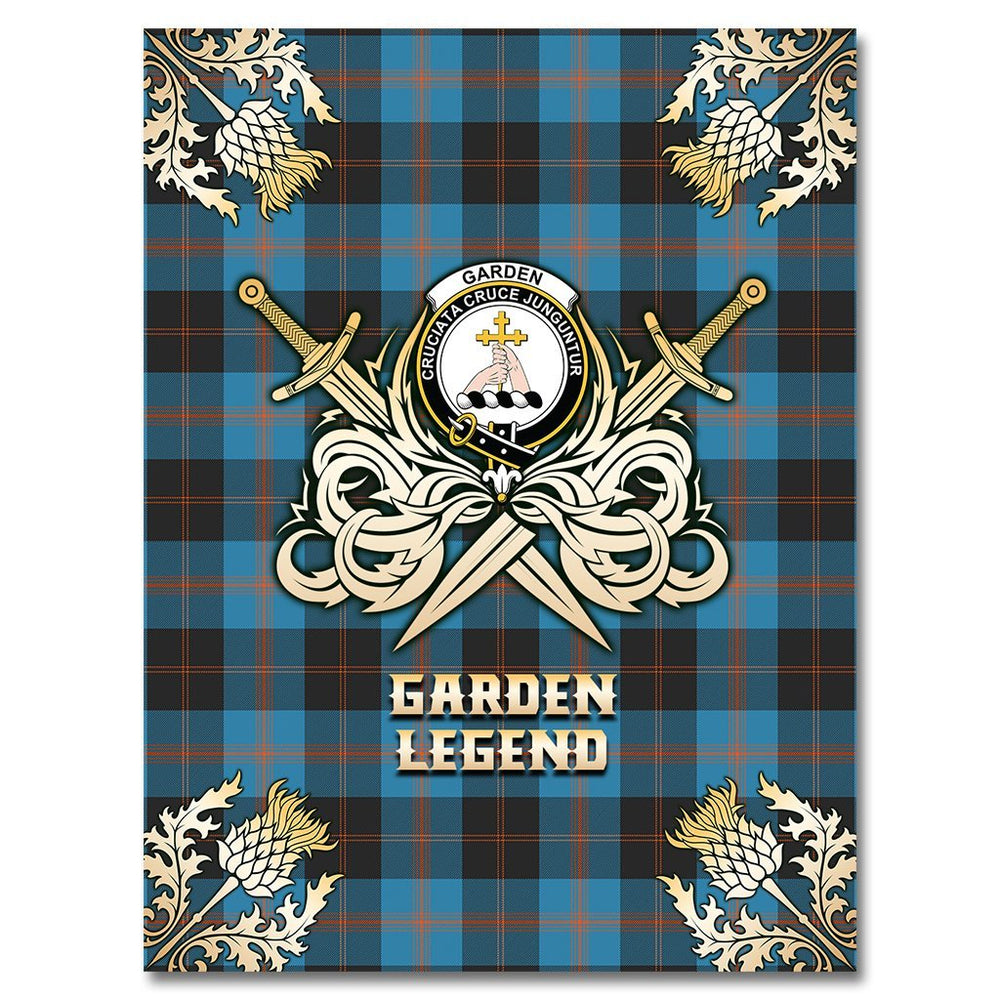 Clan Garden Tartan Gold Courage Symbol Blanket TR84 Garden Tartan (Clan Garden) Tartan Today