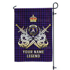 Custom Name Clan Garden Tartan Garden Flag with Clan Crest and the Golden Sword of Courageous Legacy TA61