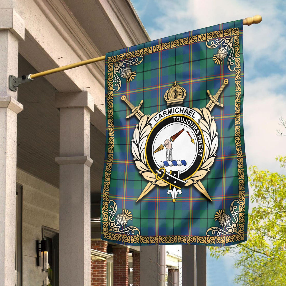 Clan Carmichael Ancient Tartan Crest Garden Flag - Celtic Thistle FP66 Clan Carmichael Tartan Today