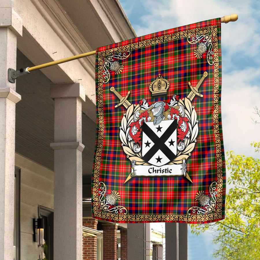 Clan Christie Tartan Crest Garden Flag