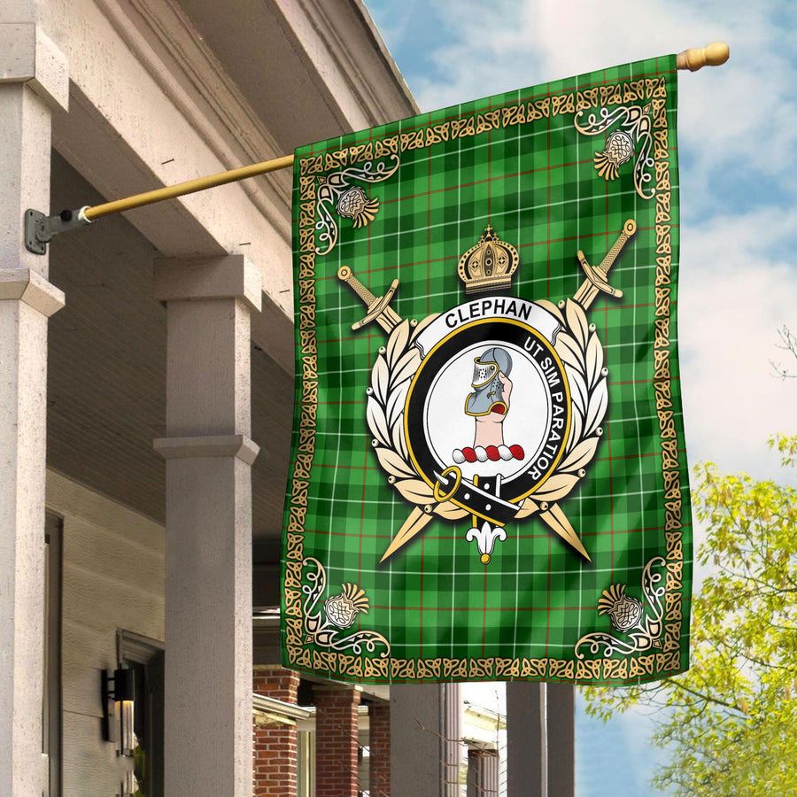 Clan Clephan (or Clephane) Tartan Crest Garden Flag