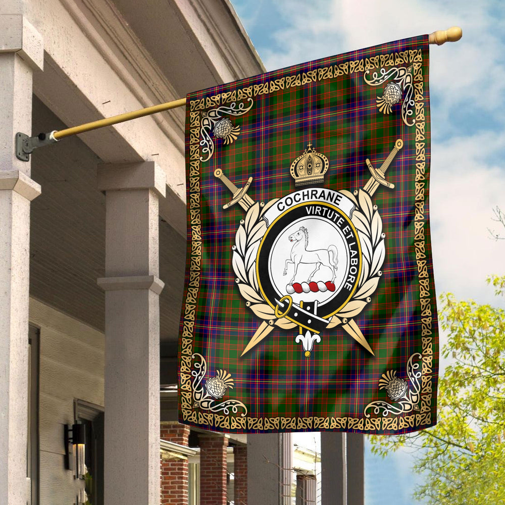 Clan Cochrane Modern Tartan Crest Garden Flag - Celtic Thistle RK92 Clan Cochrane Tartan Today