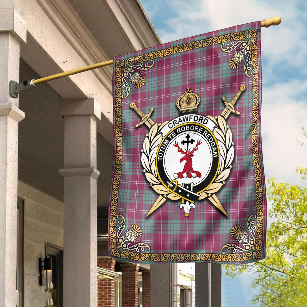 Clan Clan Crawford Ancient Tartan Crest Garden Flag - Celtic Thistle SO55 Clan Crawford Tartan Today
