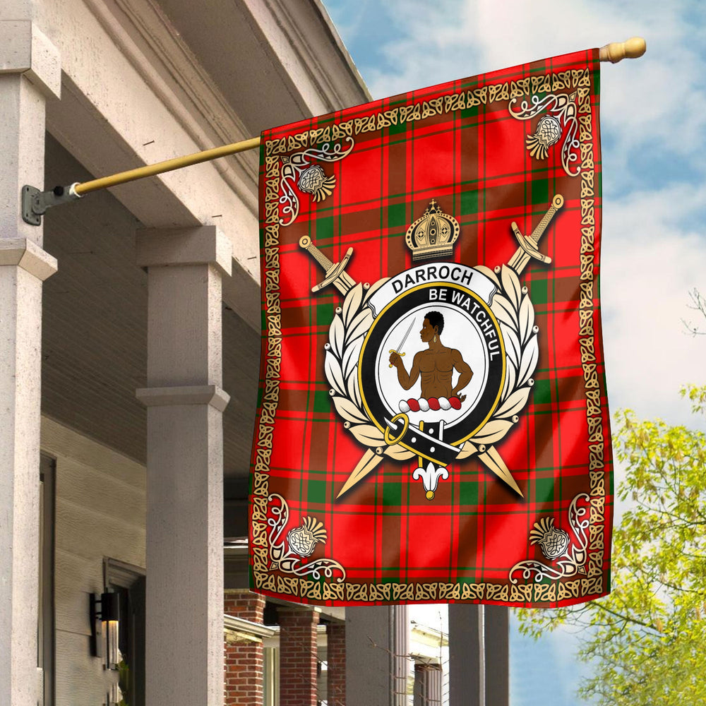 Clan Darroch (Gourock) Tartan Crest Garden Flag - Celtic Thistle QC94 Clan Darroch Tartan Today
