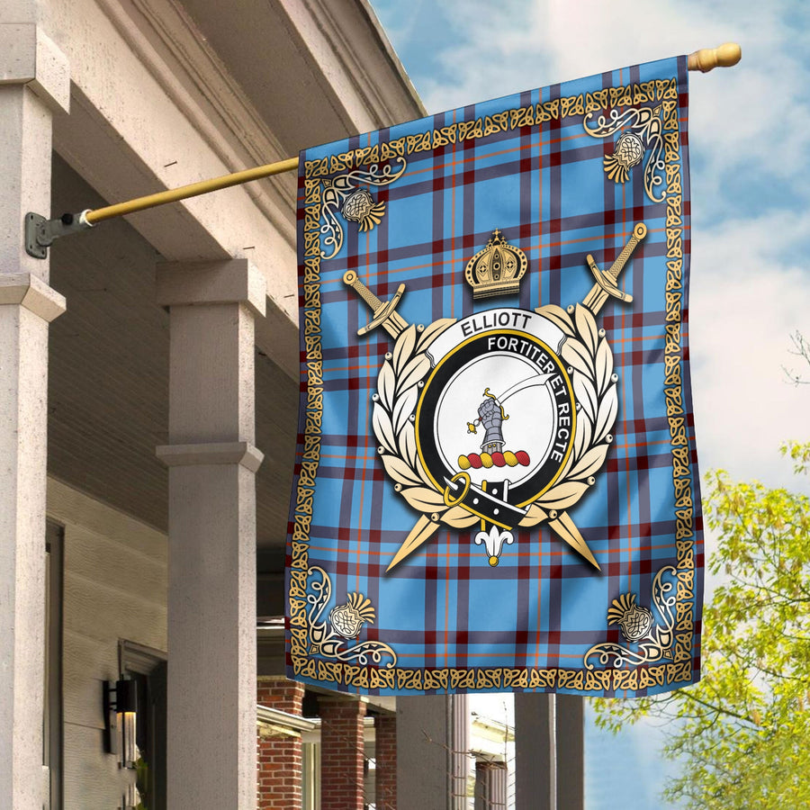 Clan Elliott Ancient Tartan Crest Garden Flag