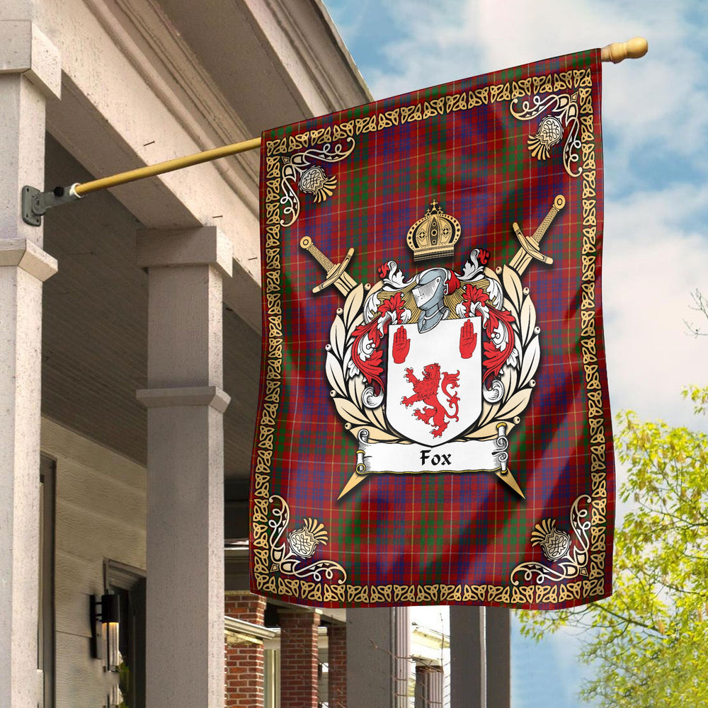 Clan Fox Red Tartan Crest Garden Flag - Celtic Thistle IW89 Clan Garden Tartan Today