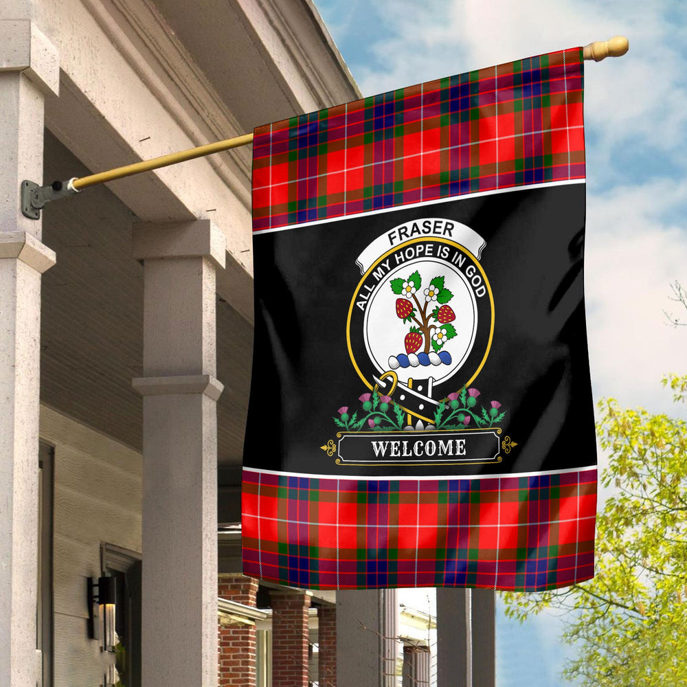 Clan Fraser Tartan Crest Garden Flag - Welcome HP86 Clan Fraser Tartan Today