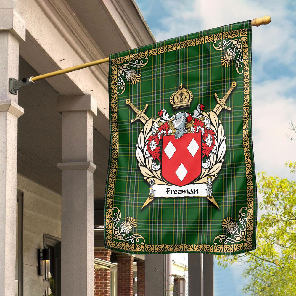Clan Freeman Tartan Crest Garden Flag - Celtic Thistle EZ22 Clan Garden Tartan Today