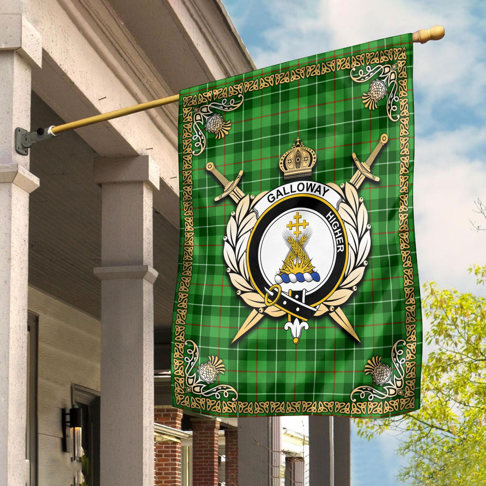 Clan Galloway District Tartan Crest Garden Flag - Celtic Thistle VN76 Clan Galloway Tartan Today