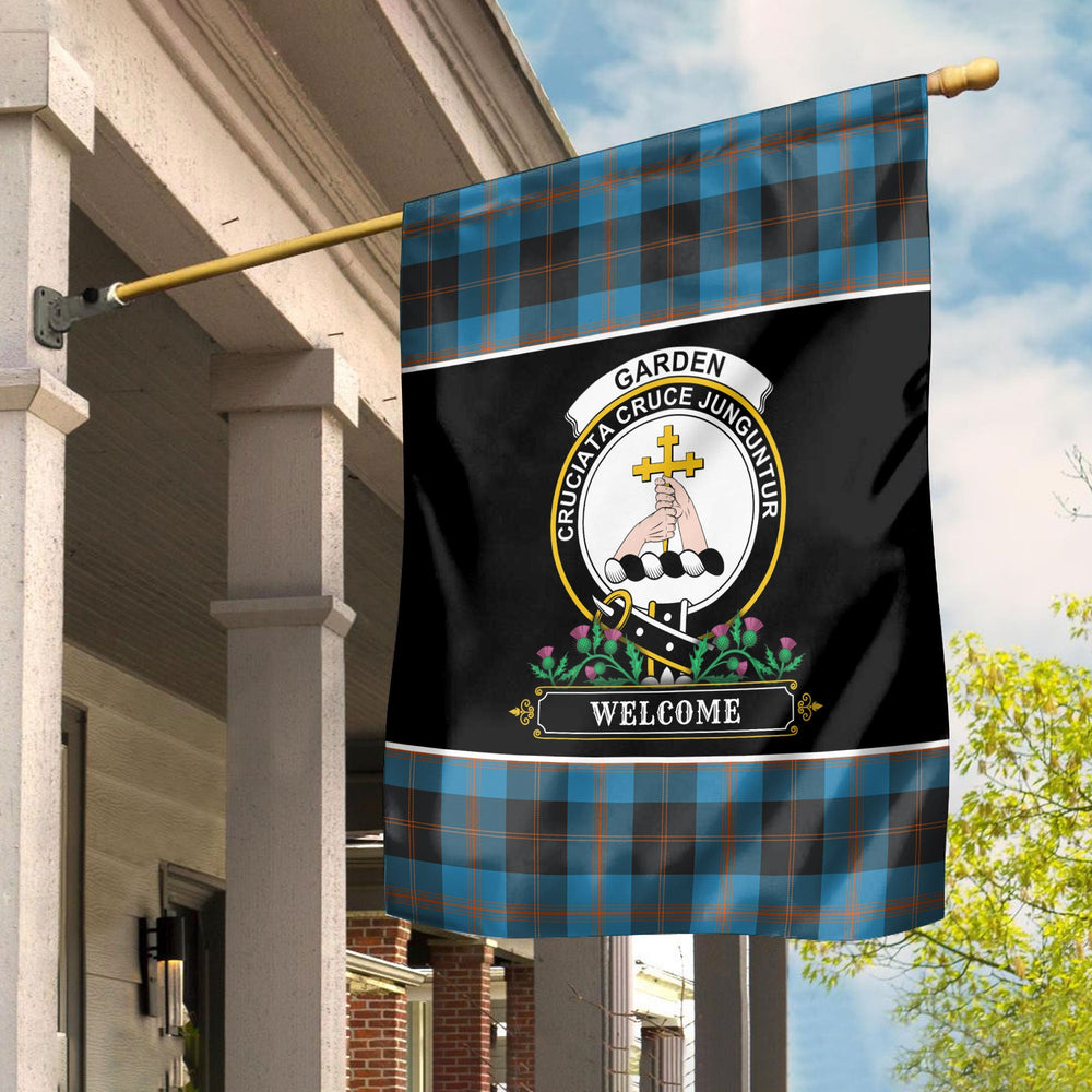 Clan Garden Tartan Crest Garden Flag - Welcome OY52 Garden Tartan (Clan Garden) Tartan Today