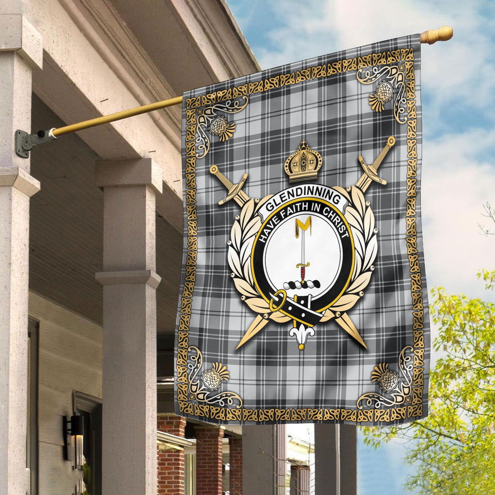 Clan Glendinning Tartan Crest Garden Flag - Celtic Thistle MI66 Clan Glen Tartan Today