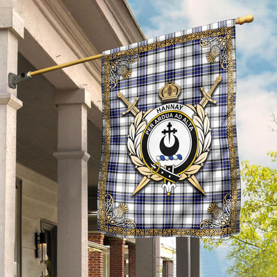 Clan Hannay Modern Tartan Crest Garden Flag - Celtic Thistle XL23