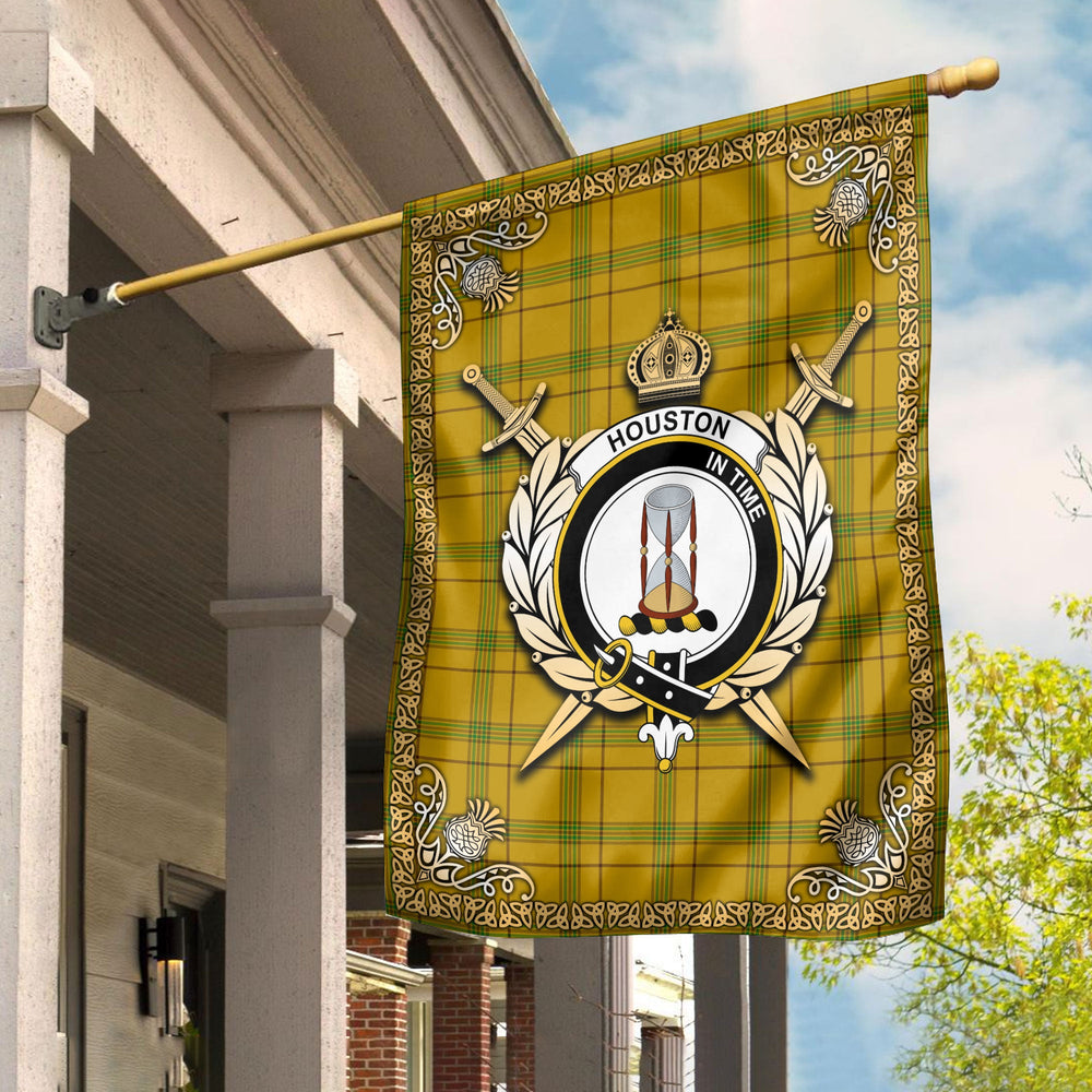 Clan Houston Tartan Crest Garden Flag - Celtic Thistle VH97 Clan Houston Tartan Today