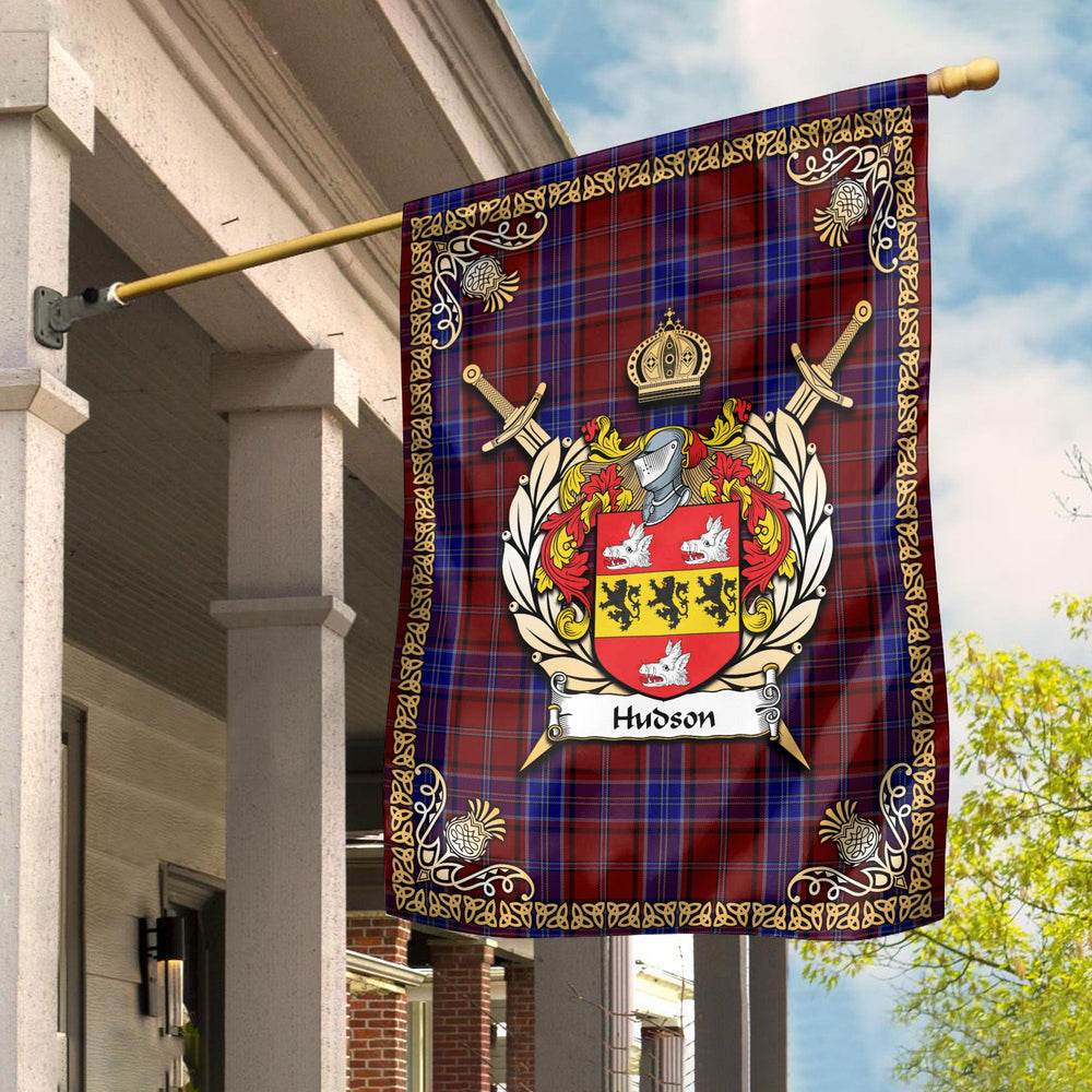 Clan Hudson Tartan Crest Garden Flag - Celtic Thistle SM68 Clan Garden Tartan Today