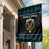 Clan Johnston of Caskieben Modern Tartan Crest Black Garden Flag GG52 Clan Johnston Tartan Today