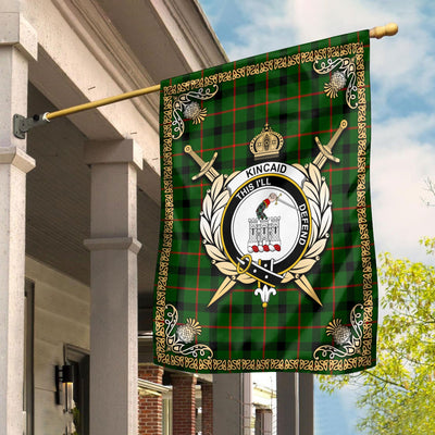 Clan Kincaid Tartan Crest Garden Flag - Celtic Thistle QZ48
