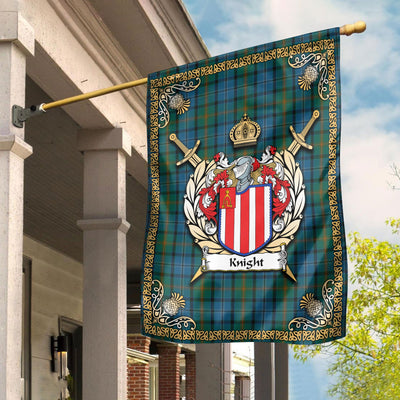 Clan Knight Tartan Crest Garden Flag - Celtic Thistle NP56