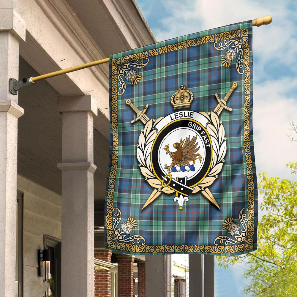 Clan Leslie Hunting Ancient Tartan Crest Garden Flag - Celtic Thistle KO10 Clan Leslie Tartan Today