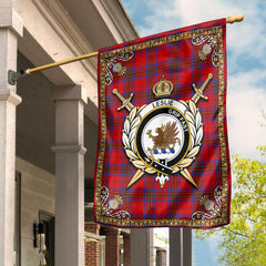 Clan Leslie Modern Tartan Crest Garden Flag - Celtic Thistle RY14 Clan Leslie Tartan Today