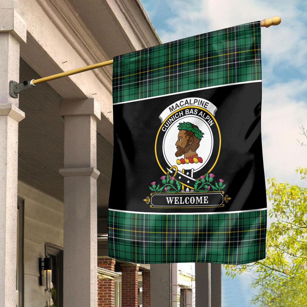Clan MacAlpine Ancient Tartan Crest Garden Flag - Welcome SY33 Clan MacAlpine Tartan Today