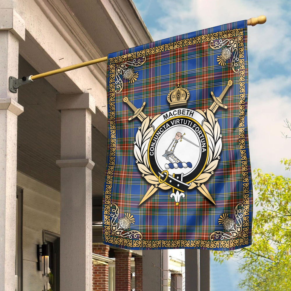 Clan MacBeth Ancient Tartan Crest Garden Flag - Celtic Thistle ZD71 Clan MacBeth Tartan Today