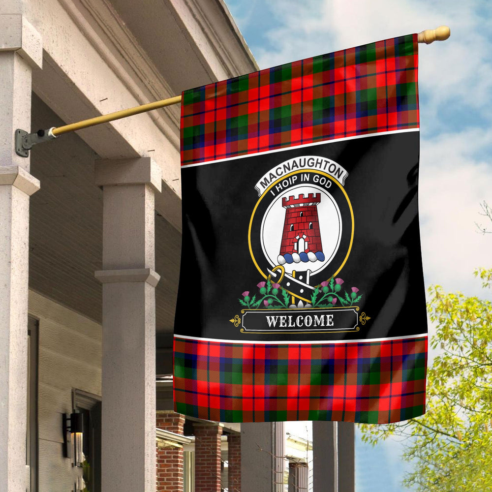 Clan MacNaughton Modern Tartan Crest Garden Flag - Welcome OR12 Clan MacNaughton Tartan Today