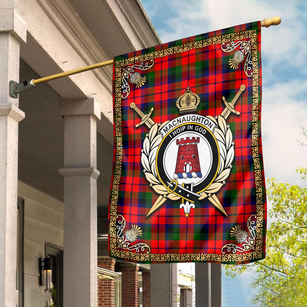 Clan MacNaughton Modern Tartan Crest Garden Flag - Celtic Thistle NH61 Clan MacNaughton Tartan Today