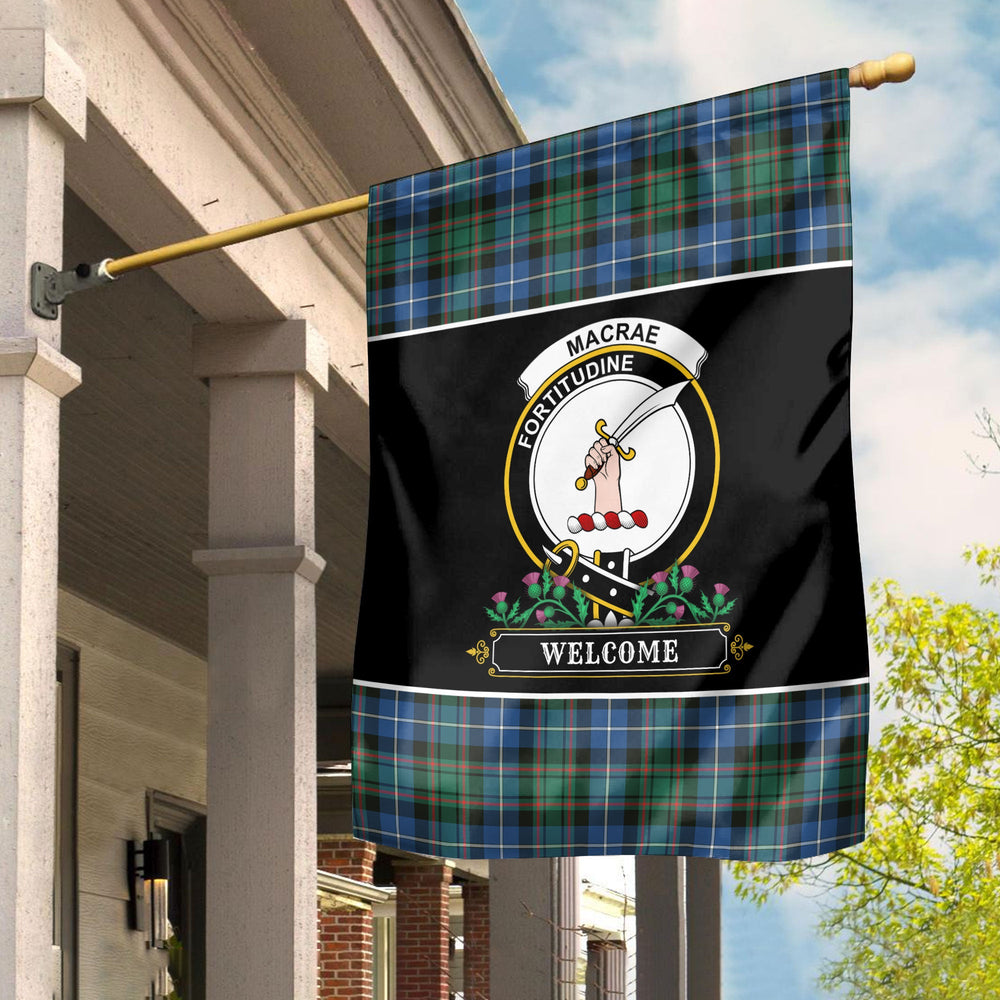 Clan MacRae Hunting Ancient Tartan Crest Garden Flag - Welcome UN41 Clan MacRae Tartan Today