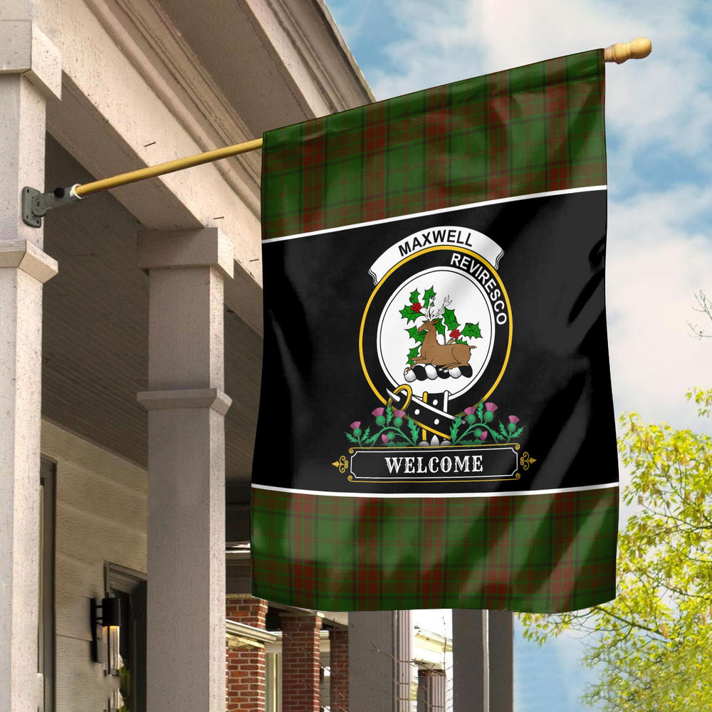 Clan Maxwell Hunting Tartan Crest Garden Flag - Welcome MB94 Clan Maxwell Tartan Today