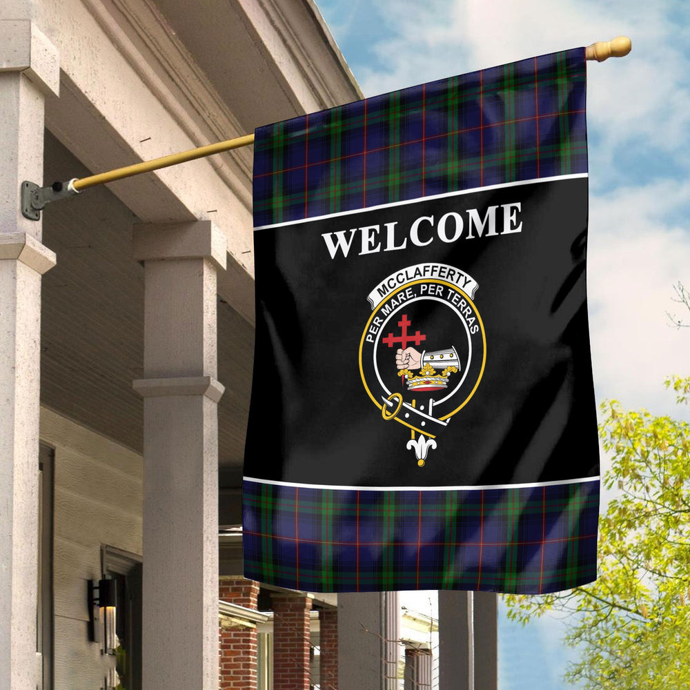 Clan McClafferty Tartan Crest Black Garden Flag II73 Clan Garden Tartan Today