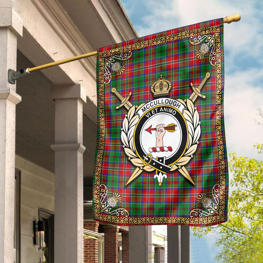 Clan McCullough Tartan Crest Garden Flag