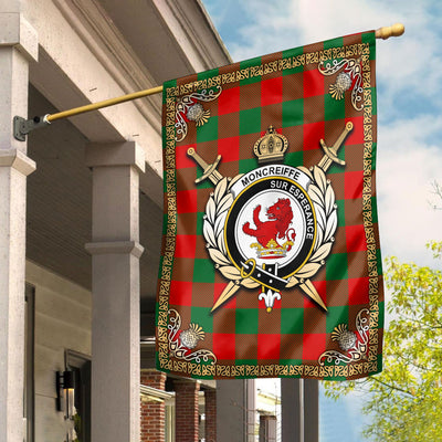 Clan Moncreiffe (or Moncreiff) Tartan Crest Garden Flag - Celtic Thistle