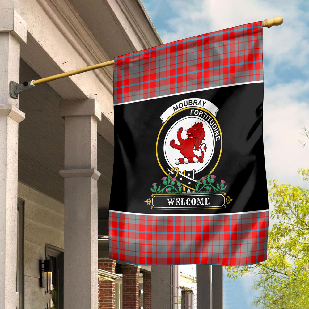 Clan Moubray Tartan Crest Garden Flag - Welcome JR47 Clan Moubray Tartan Today