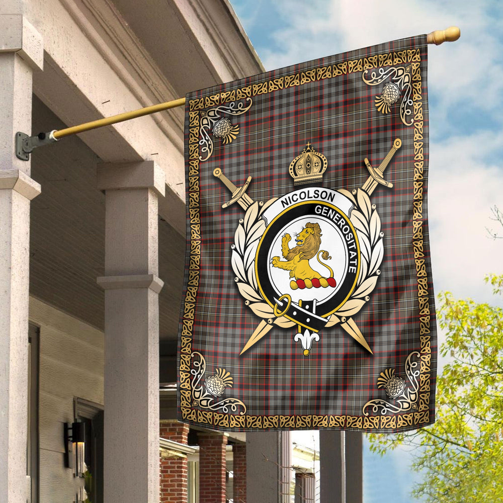 Clan Nicolson Hunting Weathered Tartan Crest Garden Flag - Celtic Thistle CG11 Clan Nicolson Tartan Today