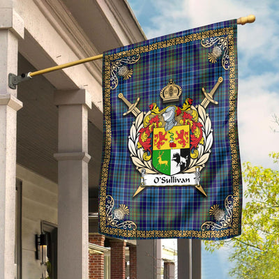 Clan O'Sullivan Tartan Crest Garden Flag - Celtic Thistle HC79