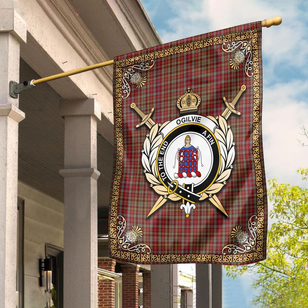 Clan Ogilvie Tartan Crest Garden Flag - Celtic Thistle QA89 Clan Ogilvie Tartan Today