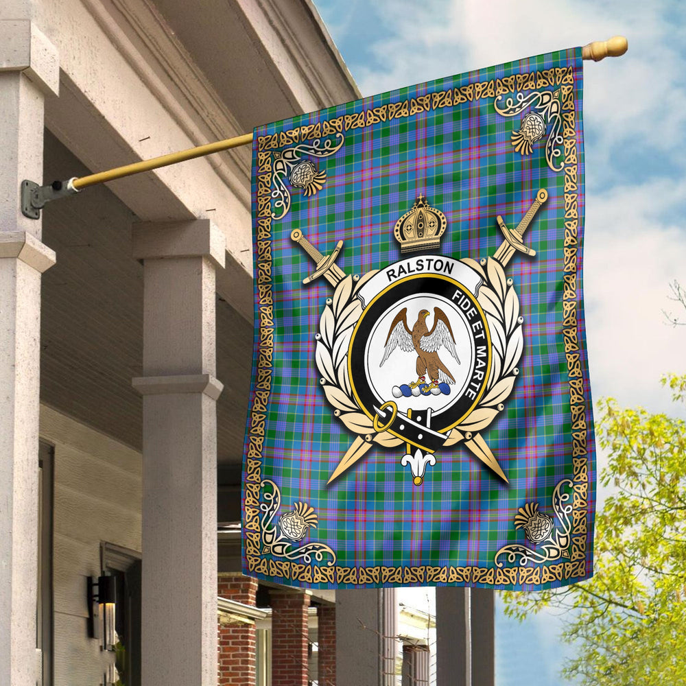 Clan Ralston Tartan Crest Garden Flag - Celtic Thistle ZB90 Clan Ralston Tartan Today