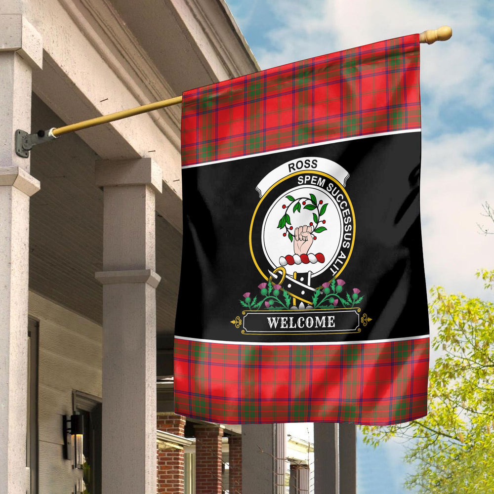 Clan Ross Modern Tartan Crest Garden Flag - Welcome UT45 Clan Ross Tartan Today