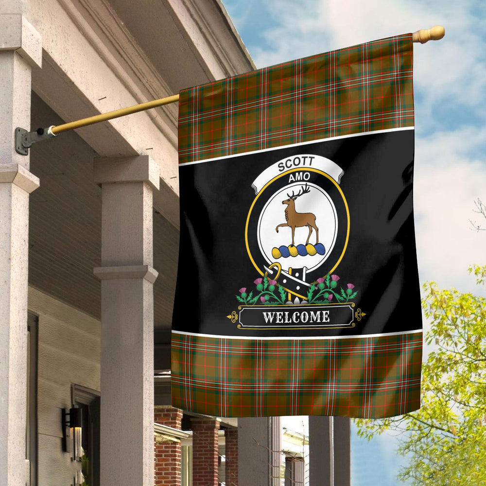 Clan Scott Brown Modern Tartan Crest Garden Flag - Welcome QJ31 Clan Scott (Scott Tartan) Tartan Today