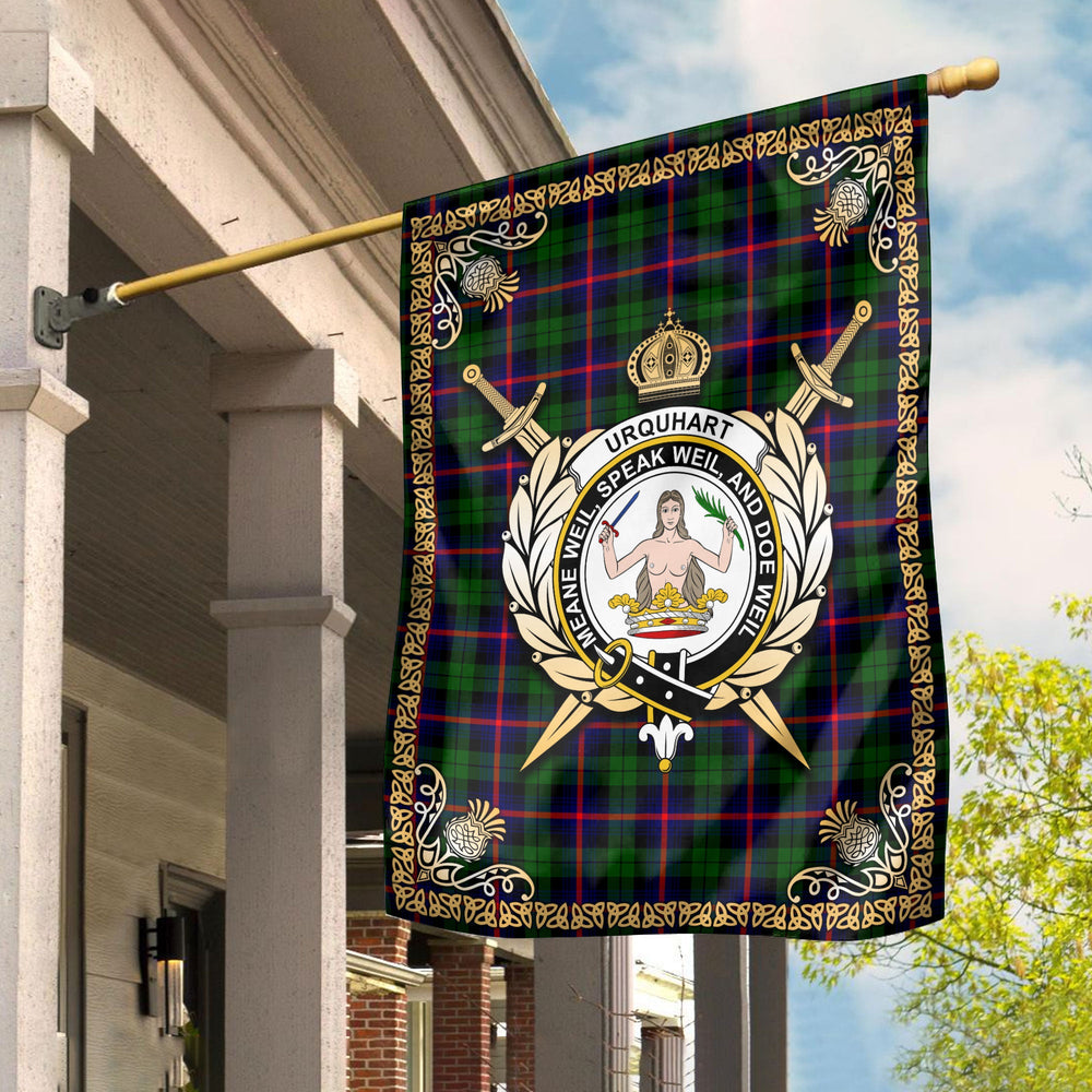 Clan Urquhart Modern Tartan Crest Garden Flag - Celtic Thistle US98 Clan Urquhart Tartan Today