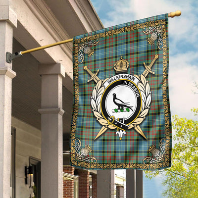 Clan Walkinshaw Tartan Crest Garden Flag - Celtic Thistle