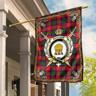 Clan Wauchope (or Waugh) Tartan Crest Garden Flag - Celtic Thistle
