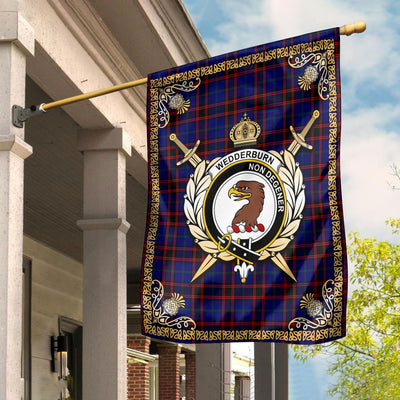 Clan Wedderburn Tartan Crest Garden Flag - Celtic Thistle ED79