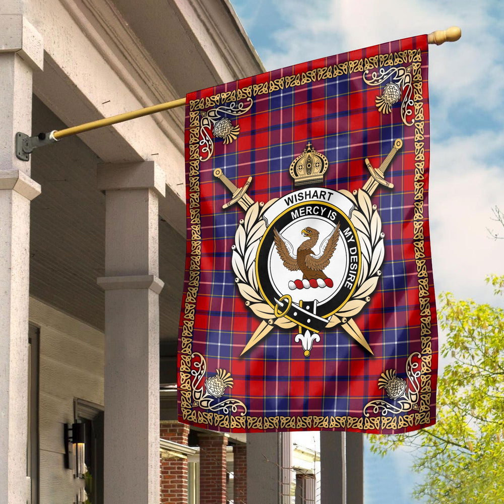 Clan Wishart Dress Tartan Crest Garden Flag - Celtic Thistle FY91 Clan Wishart Tartan Today