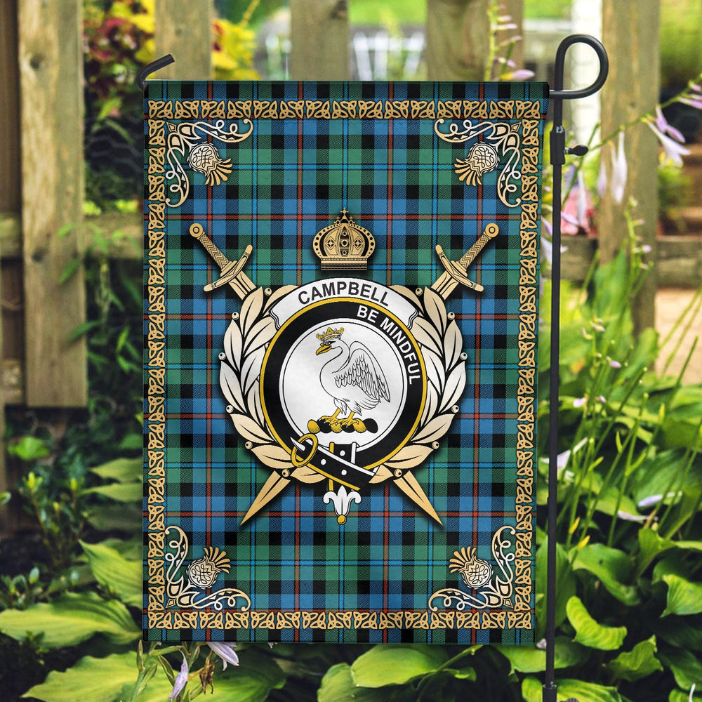 Clan Campbell of Cawdor Ancient Tartan Crest Garden Flag - Celtic Thistle BA50 Clan Campbell of Cawdor Tartan Today