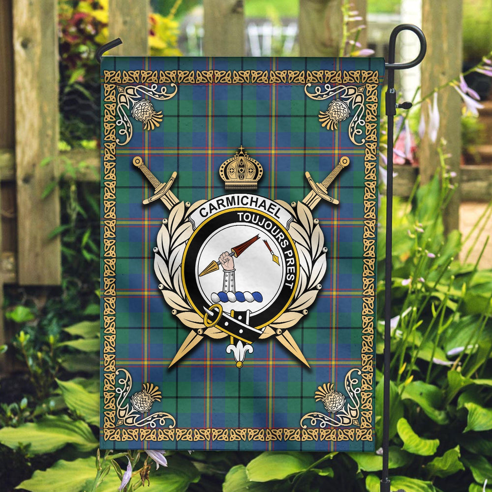 Clan Carmichael Ancient Tartan Crest Garden Flag - Celtic Thistle FP66 Clan Carmichael Tartan Today